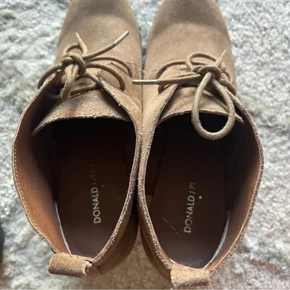 Donald J Pliner Makko bootie ankle boots lace up chunky wedge brown taupe 10 - Picture 5 of 15